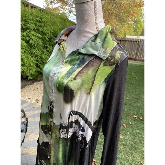 Sunlight Paris Molines Long Sleeve Dress T2 Watercolor Tree Small 2 Lagenlook - Picture 8 of 12